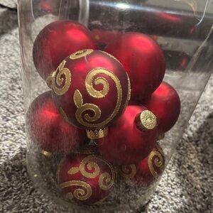 Elegant Red and Gold Holiday Ornaments